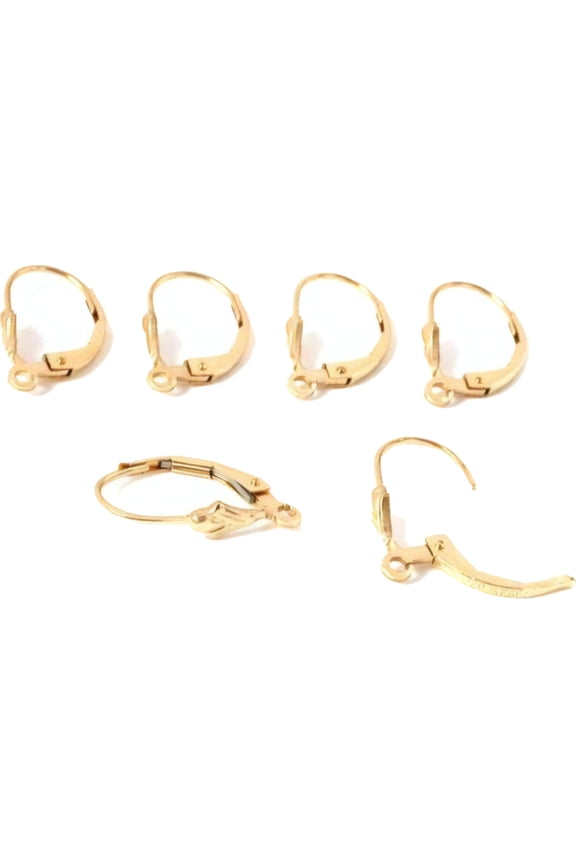 6 14k Gold Filled Lever Back Earrings Jewelry Parts