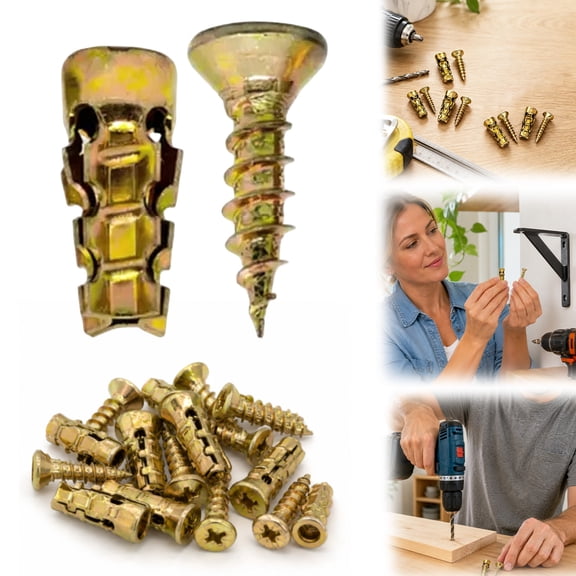 6 * 14mm Door Hinge Thread Repair Screws, 10Pack Short Expansion Screw Set, Stripped Thread Repair Fixer for Cabinet, Tile, Stone and Partition Hinge Mounting