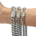 thumbnail image 1 of 6-14mm Hip Hop Stainless Steel Miami Cuban Link Chain Necklace Full Zircon Clasp, 1 of 5
