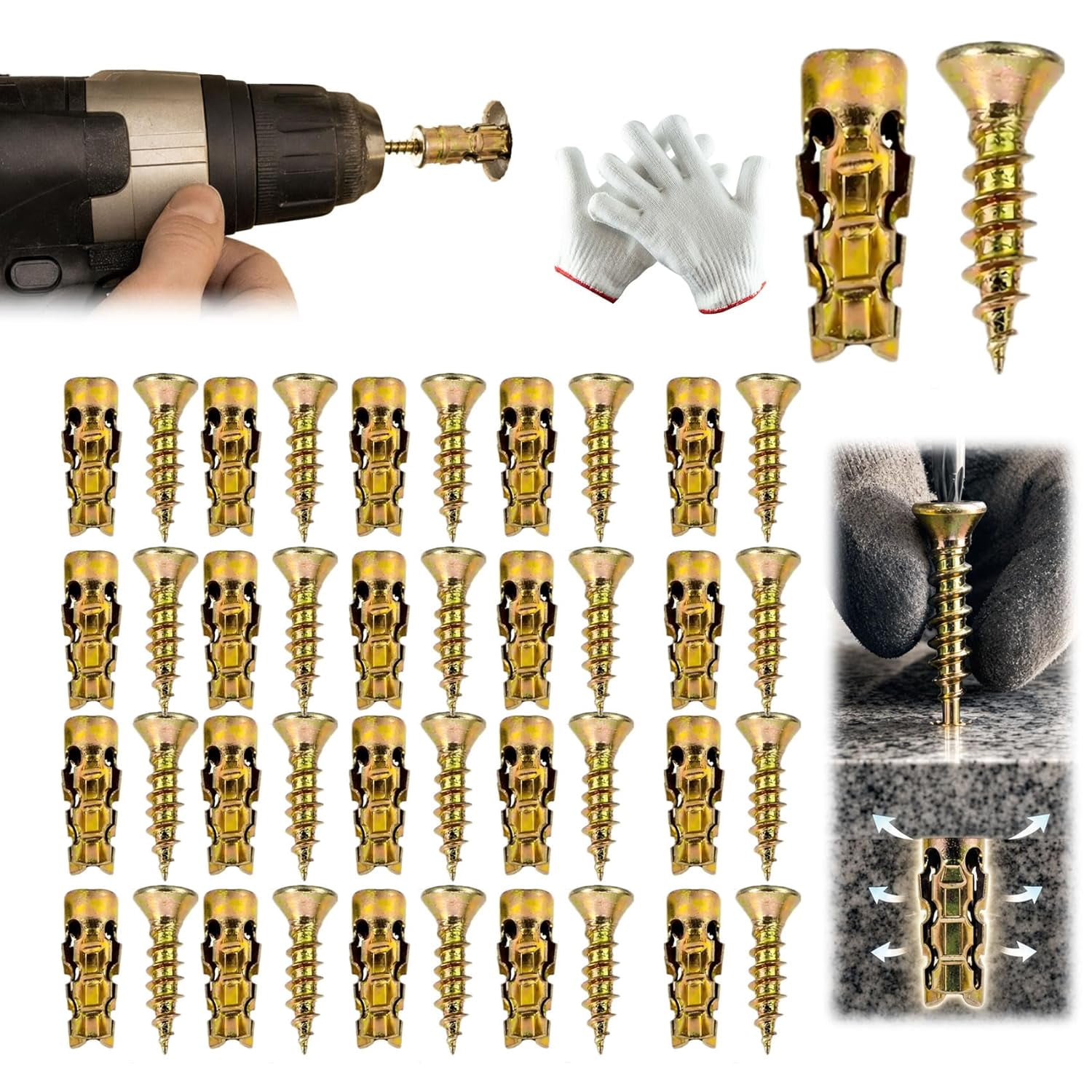 Short Hinge Thread 6×14mm Short Expansion Screw Set - 6 * 14mm Door Hinge Thread Repair ...
