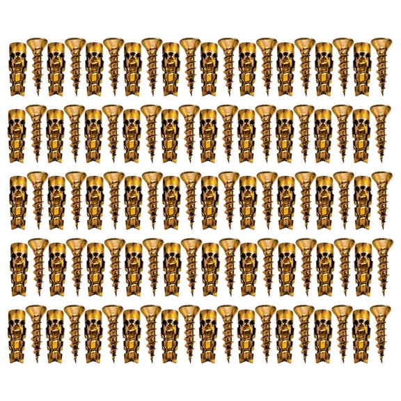 614mm Short Expansion Screw Set for Cabinet Hinge Repair, Heavy Duty Door Hinge Thread Repair Screws with Expansion Anchors for Stripped Holes Wood Drywall Concrete Tile, 50 Pcs