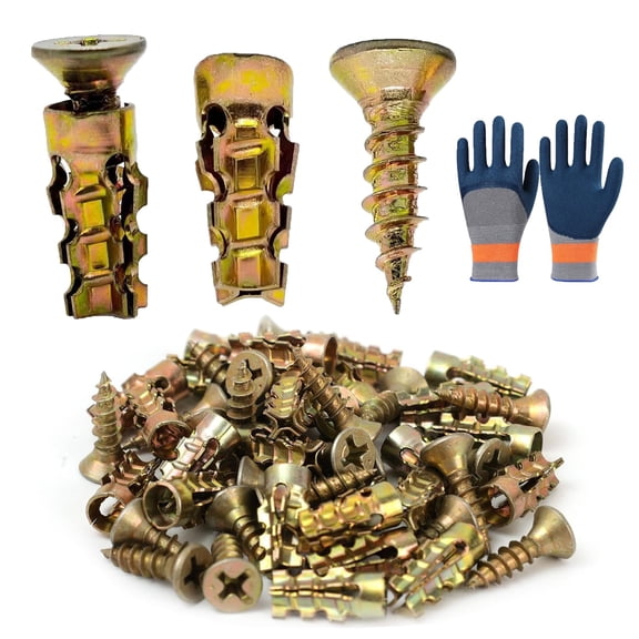 6×14mm Short Expansion Screw Set - Door Hinge Thread Repair Screws, Short Expansion Wall Anchors, for Cabinet Hinge Repair & Stripped Thread Restoration