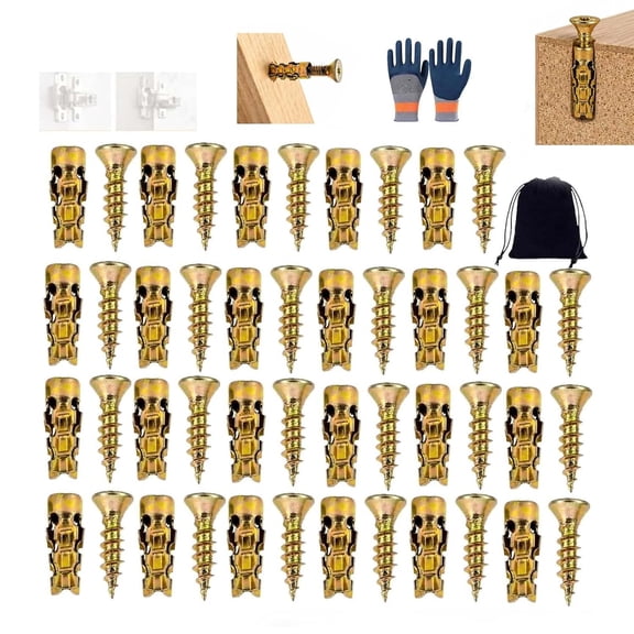 614mm Short Expansion Screw Set, Door Hinge Thread Repair Screwsfor Cabinet Hinge & Stripped Thread Restoration, Wall Anchors Screws Fit 6mm Holes for Tile Stone Wood Door (100Set)