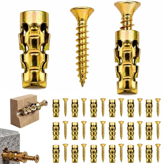 6×14mm Short Expansion Screw Set for Cabinet Hinge Repair & Stripped Thread Restoration,6mm Drill Holes in Tile Stone Wood and More