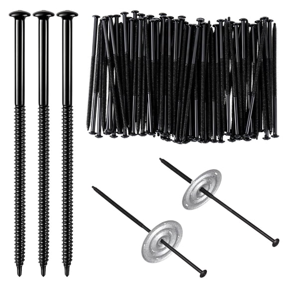 6'' #15 100 Pack Roofing Screws Insulation Commercial Roofing Fastener Screws Self Tapping into Metal Wood Shed Roof Decks Goes with Plates to Meet a Variety of Heavy Duty Drywall