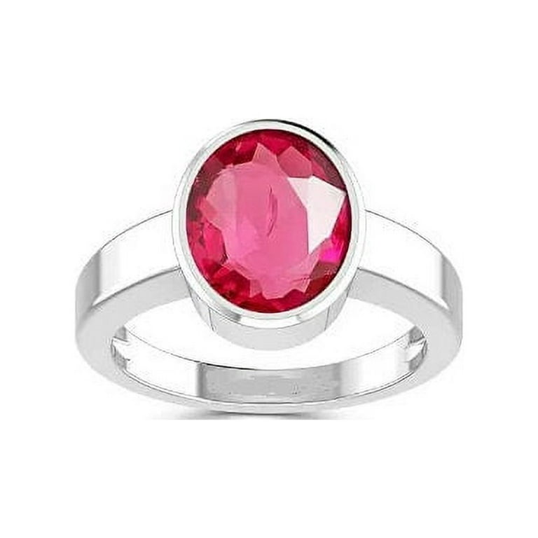 6.15 Ratti Ruby Manik Manikya Maneek Gemstone 925 Sterling Silver Ring for Astrological Purpose July Birthstone Gift Ring Promise Ring