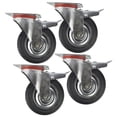 thumbnail image 1 of 6" (150mm) Rubber Swivel With Brake Castor Wheels Trolley Caster (4 Pack) CST011, 1 of 1