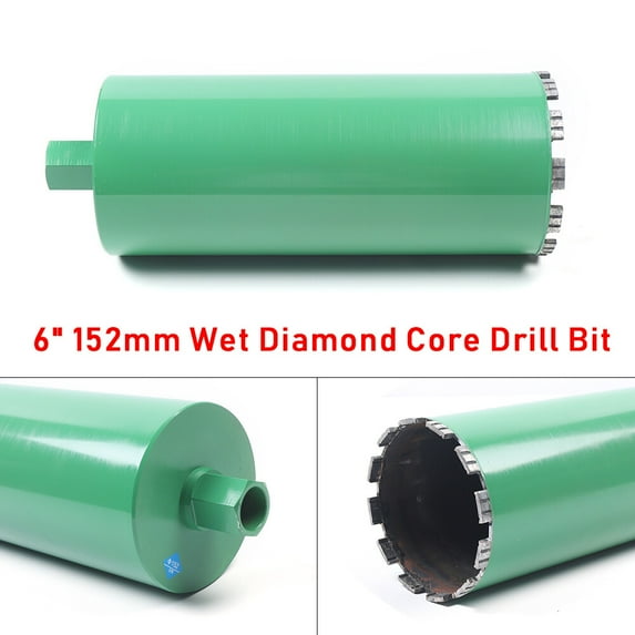 6” 152mm Modern Green Diamond Wet Core Drill Bit for Concrete Stone Brick 1-1/4"-7 Thread for Wall Openings