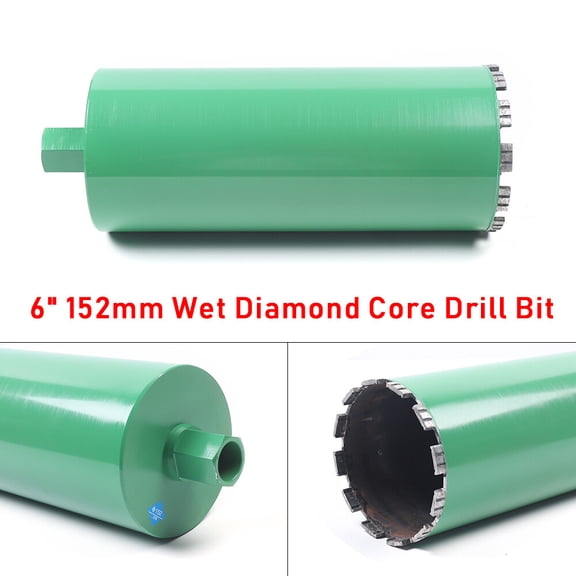 6 152mm Modern Green Diamond Wet Core Drill Bit for Concrete Stone Brick 1-1/4"-7 Thread for Wall Openings