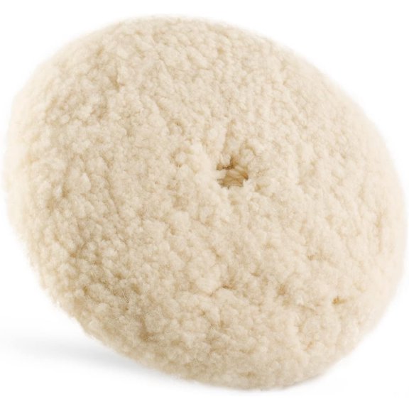 6" (152mm) Wool Buffing Pad, Double Side 100% Natural Pad with 5/8-11 Thread for 2-Sided Compound Cutting and Polishing Automotive, Marine Epoxies