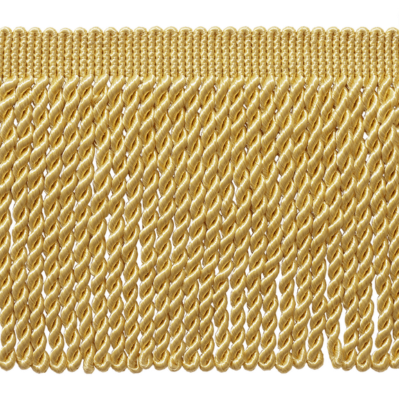 6" (15cm) Basic Solid Collection Traditional Satiny Bullion Fringe Trim # BFS6,, Light Gold #B7 (Light Yellow Gold) Sold By The Yard (36"/3 ft/0.9m)