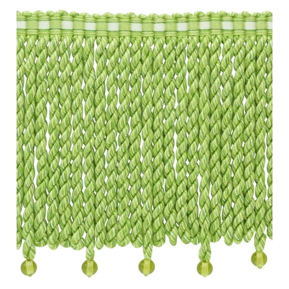 6" (15cm) Marrakesh Collection Bullion Fringe Trim with Fancy Woven Header # BFRW6,, Cabbage Green #VL11 (Forest Green, Olive Green, Yellow Green) 5 Yards (15 ft/4.5m)