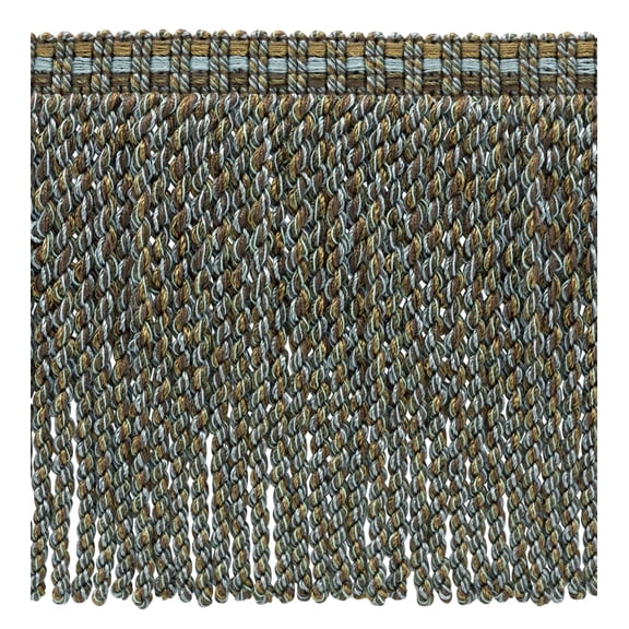 6" (15cm) Veranda Collection Fancy Knitted Bullion Fringe Trim # BFV6,, Blue Ridge Brown #VNT34 (Mocha Brown, Green Blue, Teal Blue) Sold By The Yard (36"/3 ft/0.9m)