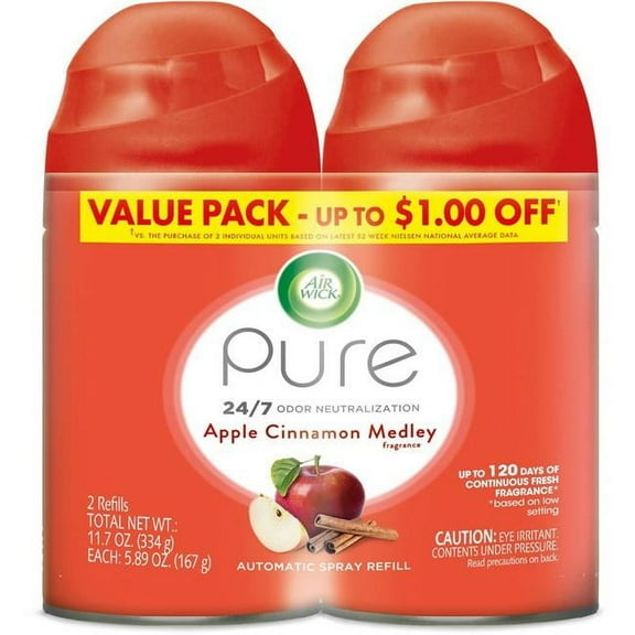 6.17 oz Air Wick Freshmatic Refill Apple & Cinnamon Spray - Pack of 2