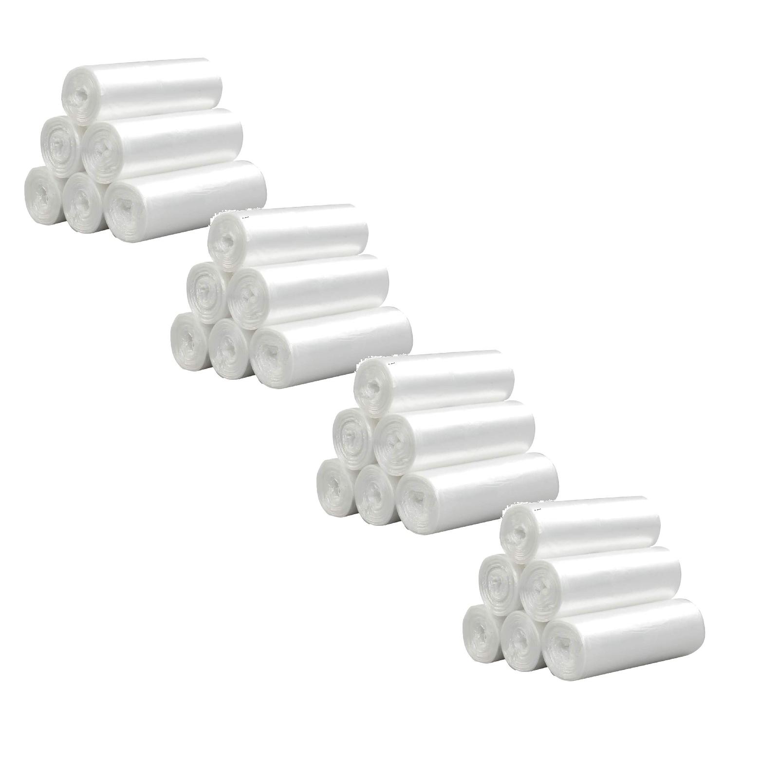 6/18/24 Roll Small Clear TrashBag,TrashCan Liners Garbage Bags for Home Kitchen Bathroom Bedroom,Disposable White Garbage Bag