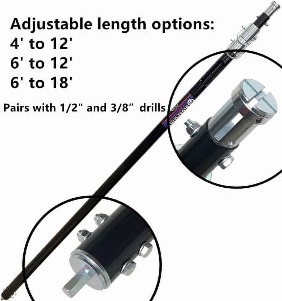 6' to 18' Adjustable Lag Pole Extension Telescopic Pole for Acoustic Suspended Ceiling Grid Wire Installing Drop Ceiling Lag Screws Hanging Wire Purlin Clip From Ground Pole Tool, Pairs with Drill - 6' to 18' Adjustable Lag Pole Extension Telescopic Pole for Acoustic Suspended Ceiling Grid Wire Installing Drop Ceiling Lag Screws Hanging Wire Purlin Clip From Ground Pole Tool, Pairs with Drill -