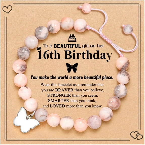 6-18 Year Old Girls Birthday Butterfly Gifts, Butterfly Natural Stone Bracelet for Daughter Granddaughter Niece Teens Girls 16th 8th {ä»¶æ•°}