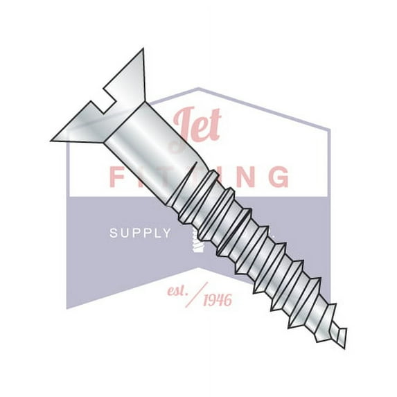 6-18 x 3/4" Wood Screws | Slotted | Flat Head | Steel | Zinc (Quantity: 7000)