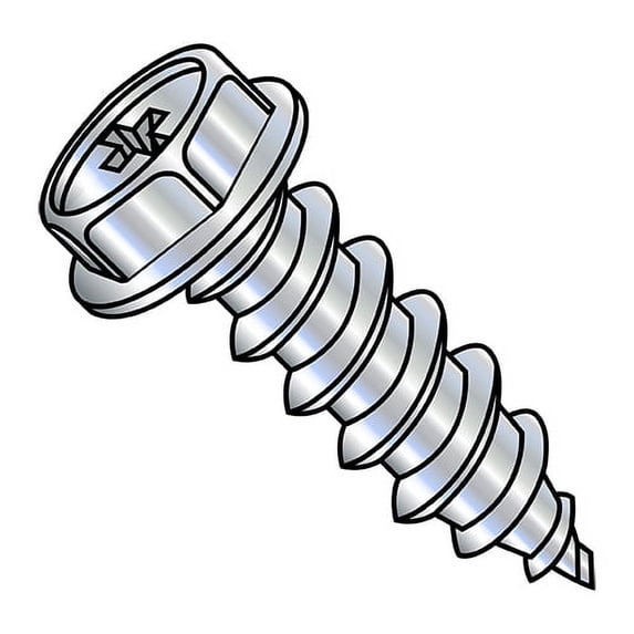 6-18X1/2 Phillips Indented Hex Washer Self Tapping Screw Type A Fully Threaded Zinc And B (Pack Qty 10,000) BC-0608APW