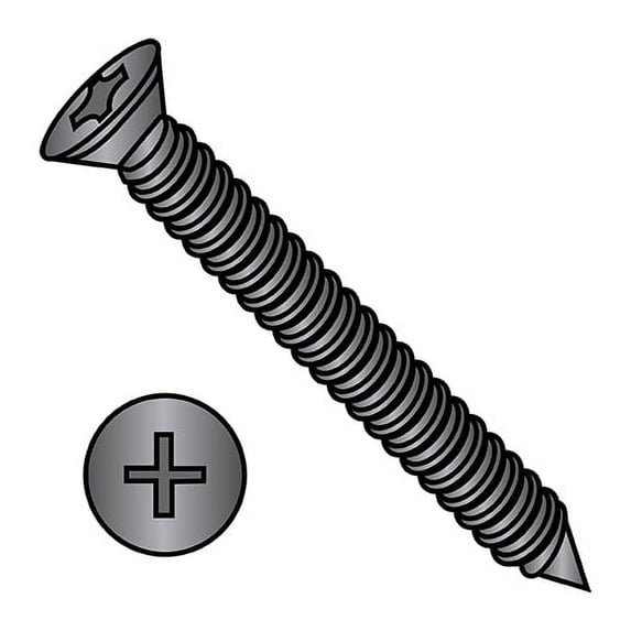 6-18X1 5/8 Phillips Trim Head Drywall Screw Fine Thread Black (Pack Qty 5,000) BC-0626YPFT