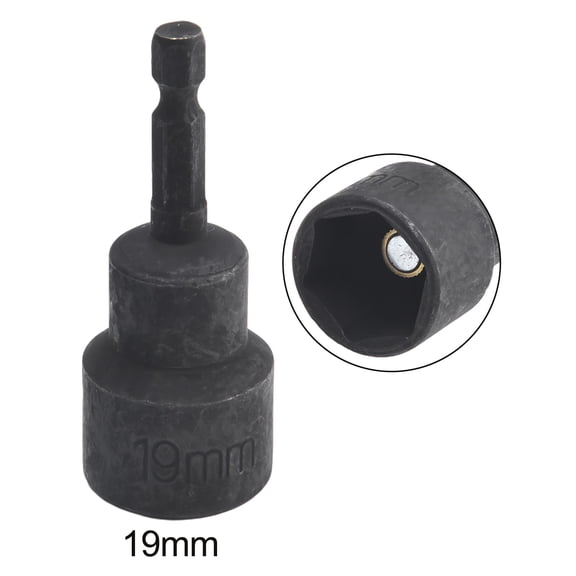 6-19Mm Magnetic Nut Screwdriver Deep Socket Adapter 1/4Inch Hex Wrench Heads 19Mm