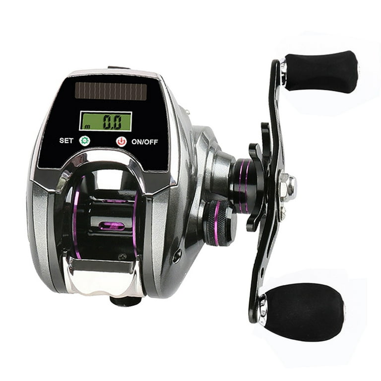 6+1BB 8.0:1 Ratio Digital Display Baitcasting Reel with Line Counter Sun  Power Charging System High Speed Fishing Reel Tackle Accessories 