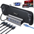 thumbnail image 1 of 6 in 1Docking Station for Steam Deck ROG Ally, With HDMI 2.0 4K@60Hz, 1000Mbps Gigabit Ethernet, 3 USB-A 3.0 and 100W Full Speed Charging USB-C Port Compatible with Valve Steam Deck Switch,Silver, 1 of 13