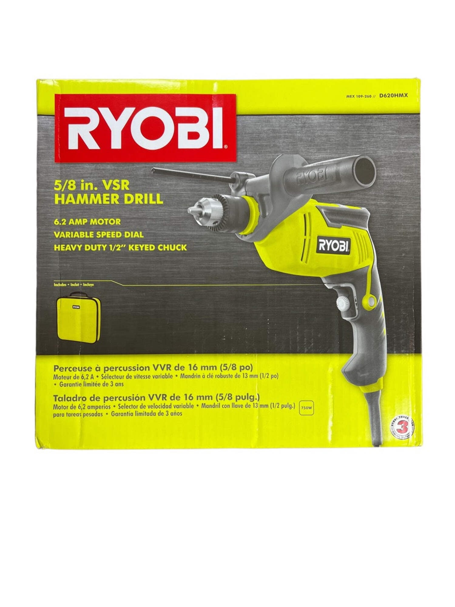 6.2 Amp Corded 5/8 in. Variable Speed Hammer Drill