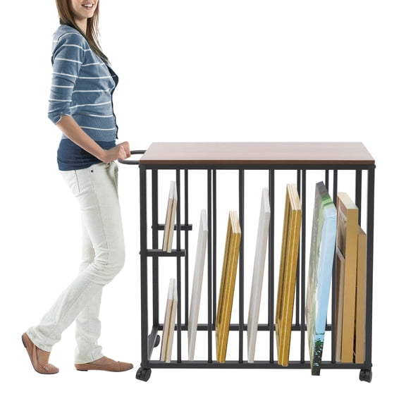 6+2 Compartment Painting Drying Rack, 66lbs Shelf, Wheels, Mobile Art Storage