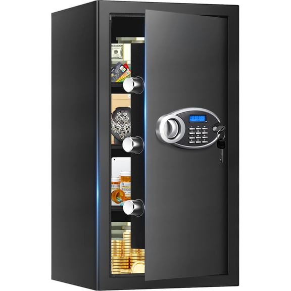 6.2 Cuft Large Fireproof Safe for  Documents, Digital  Personal Safety Box with Programmable Keypad, Spare  and 3 Removable Shelf, Anti- Fire Safe Box for  Firearm