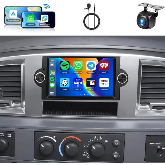 6.2 For Dodge Ram 1500 06-08,Chrysler 300C 05-07,Chrysler PT Cruiser,Jeep Grand Cherokee2+64GAndroid Car Stereo WiFi Wireless Carplay Android Auto