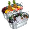 thumbnail image 1 of 6.2 Gallon Large Galvanized Ice Buckets For Parties Wine Beverage Tub With Carry Handle For Home/Bar Beer Champagne Cocktails Coolings Supplies,2Pack, 1 of 6