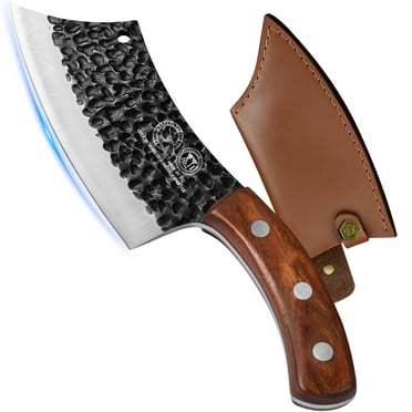 6.2 Inch Chef Knife Cutting Butcher Kitchen Knife High Carbon Steel Slicing Cleavers For Meat Vegetable Cooking Tool Knifve With Carrying Leather Sheath, Men and Women gift
