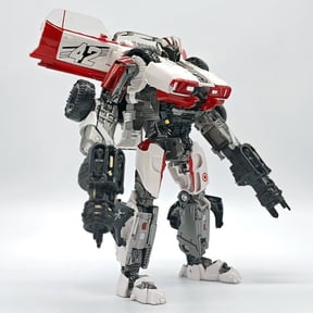 6.2 Inch White Race Car Robot, Deluxe Class Movie Themed Dual-Mode Transforming Action Figure