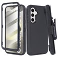 thumbnail image 1 of for 6.2" Motorola Moto G7 Power 360 degree Rotatable Kickstand Built in Screen Daul-layer Rugged back Cover Shock Resistant Belt Clip Holster Armor Impact Bumper Combo Phone Case [Black], 1 of 5