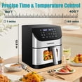 thumbnail image 1 of 6.2 QT Oilless Large Capacity 1500W Oven Air Fryers Healthy Cooker with 10 Preset, Visual Cooking Window, Non-Stick Basket, 1 of 6