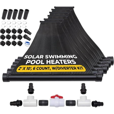 6-2'X10' SunQuest Solar Swimming Pool Heater System with Diverter Kit