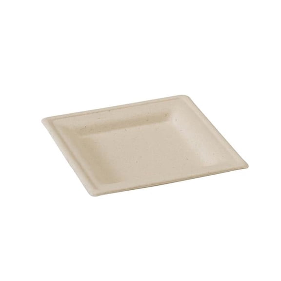 6.2 x 6.2 in. Square Brown Sugarcane Plate