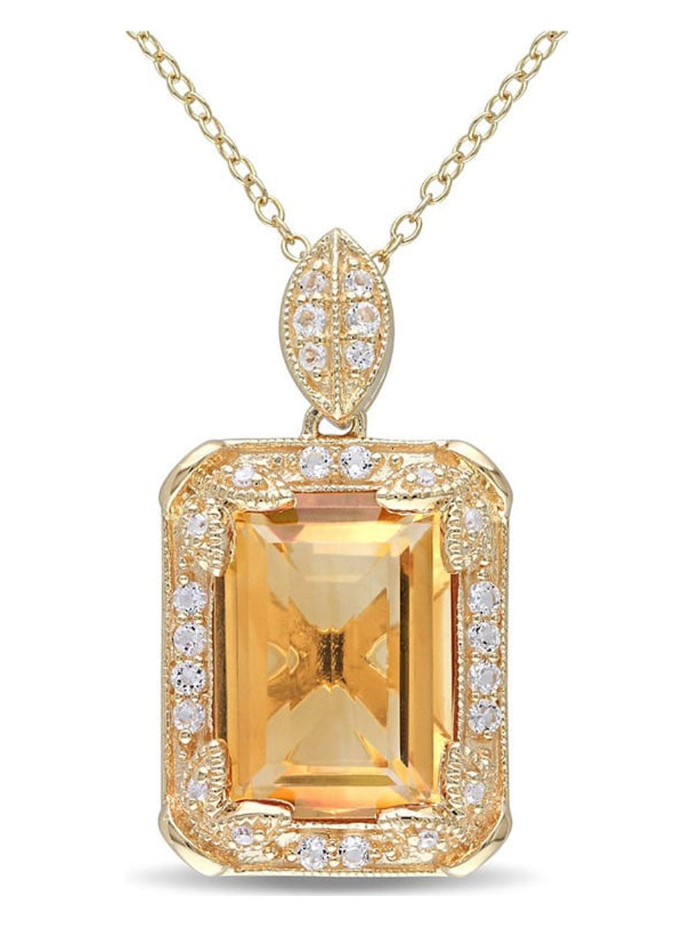 Emerald cut citrine pendant hot sale