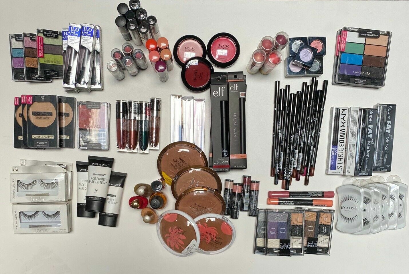 6, 20 Pcs Wholesale MAKEUP Lot (No Repeat) NYX, Wet n Wild, LA Girl