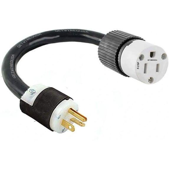 6-20P 250V Male Plug To 5-15R/5-20R Standard 125V Wall Plugin Receptacle, Power Cord Adapter, Electrical Converter Connector. FX125V1430