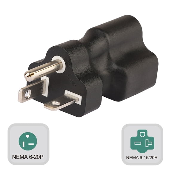 6-20P Plug to 6-15/20R Connector Male to Female Socket Converter Power Adapter