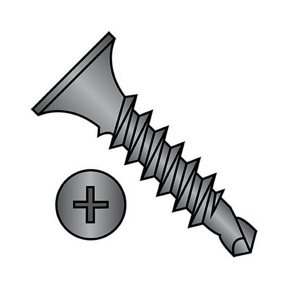6-20X1 1/4 Phillips Bugle Head Full Thread Self Drilling Drywall Screw Black Phosphate (Pack Qty 8,000) BC-0620KPG