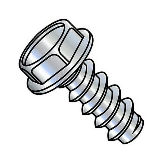 6-20X1 Unslotted Indented Hex washer Self Tapping Screw Type B Full Thread Zinc (Pack Qty 8,000) BC-0616BW