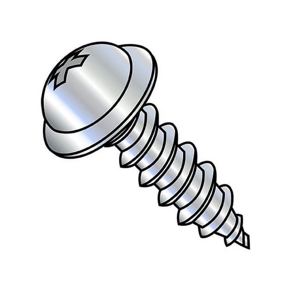 6-20X3/8 Phillips Round Washer Self Tapping Screw Type AB Fully Threaded Zinc (Pack Qty 10,000) BC-0606ABPRW