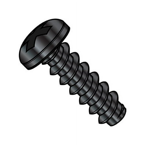 6-20X5/16 Phillips Pan Self Tapping Screw Type B Fully Threaded Black Zinc (Pack Qty 10,000) BC-0605BPPBZ