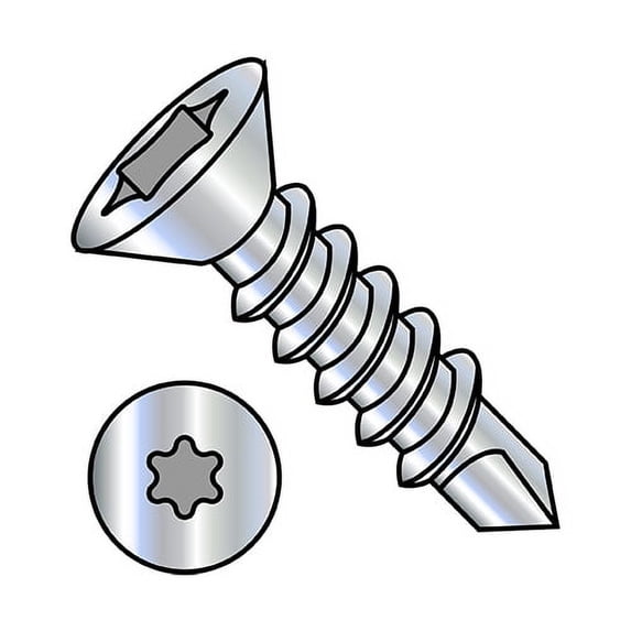 6-20X5/8 6 Lobe Flat Self Drilling Screw Fully Threaded Zinc (Pack Qty 10,000) BC-0610KTF