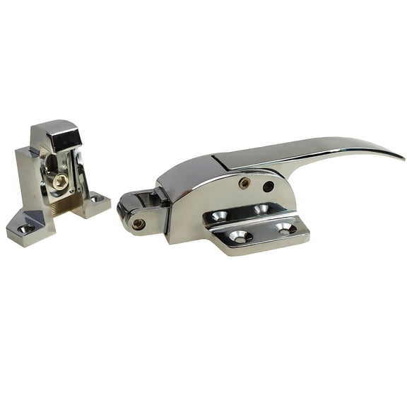 6.22 Inch Adjustable Door Cabinet Handle Trigger Action Latch Freezer Cooler Door Handle Latch, Spring Loaded Oven Grip,Silver