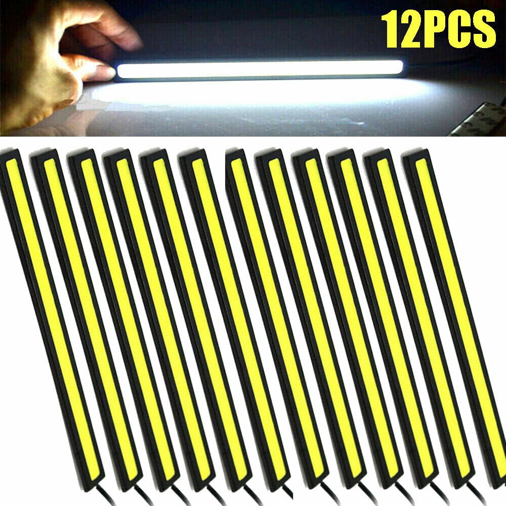 10-Pack Blue 12V LED Strip DRL Lights - Super Bright, Flexible & Waterproof Daytime Running Lights