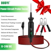 6-24V Automotive Circuit Tester Probe Pencil Universal DC Power Tester Multifunction Electrical Detector 13ft Wire Cable Diagnostic Test Light Short Circuit Finder